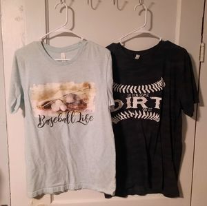 Women's baseball life baseball mom graphic tshirt bundle large